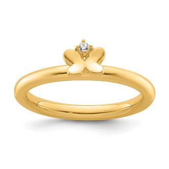 High-Quality 14K Gold Stackable Diamond Butterfly Ring - Stylish Value!