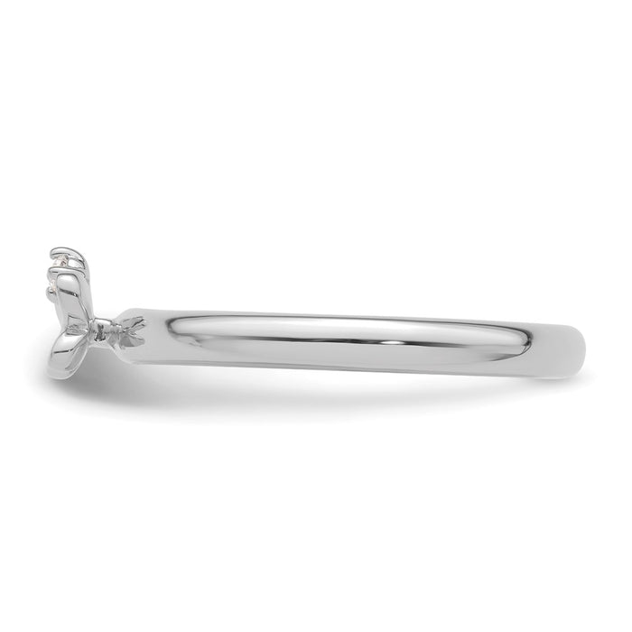 Shop Stylish 14K White Gold Diamond Butterfly Stackable Ring - Luxury Design-3
