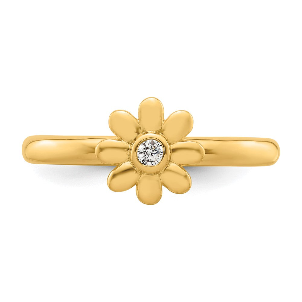 Exclusive 14K Diamond Flower Stackable Ring - Stylish Design, Affordable Luxury
