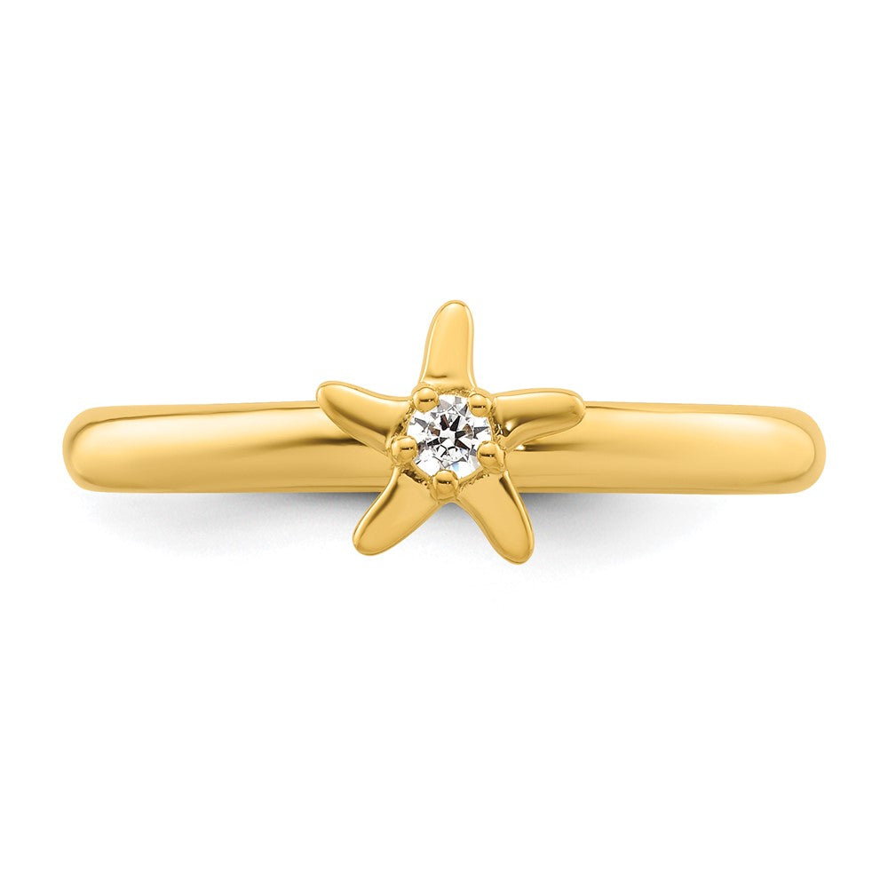 Shop 14K Diamond Starfish Stackable Ring - Stylish & High-Quality Jewelry