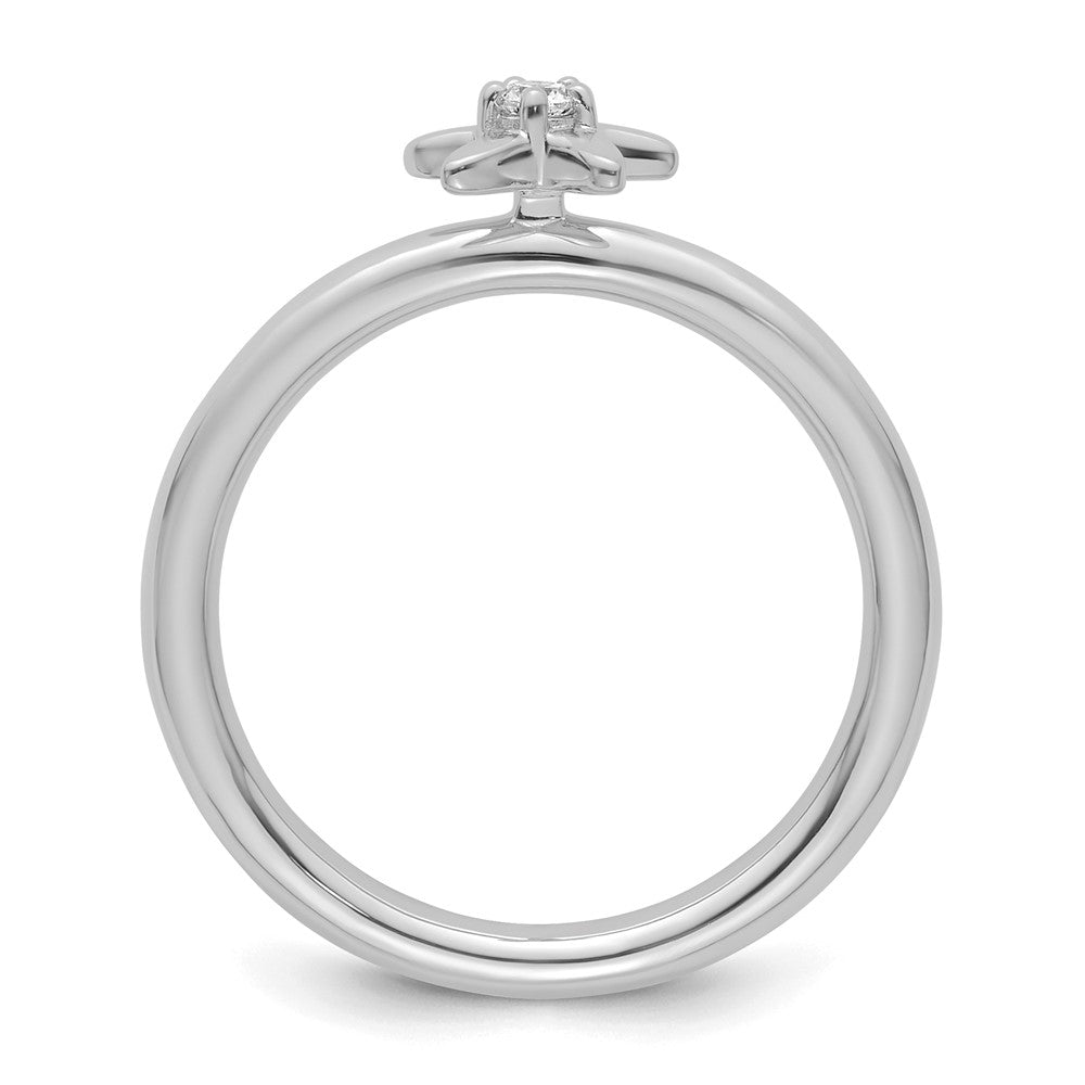 Shop Stylish 14K White Gold Diamond Starfish Ring - High-Quality Stackable Design
