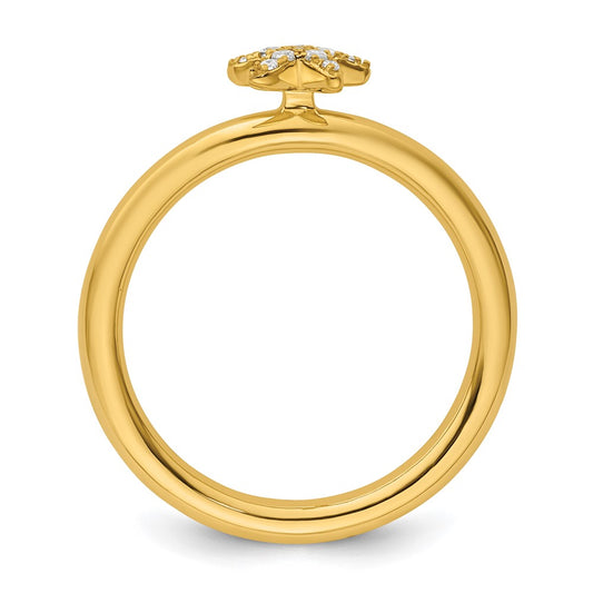 Designer 14K Gold Stackable Diamond Starfish Ring - Stylish & Affordable!