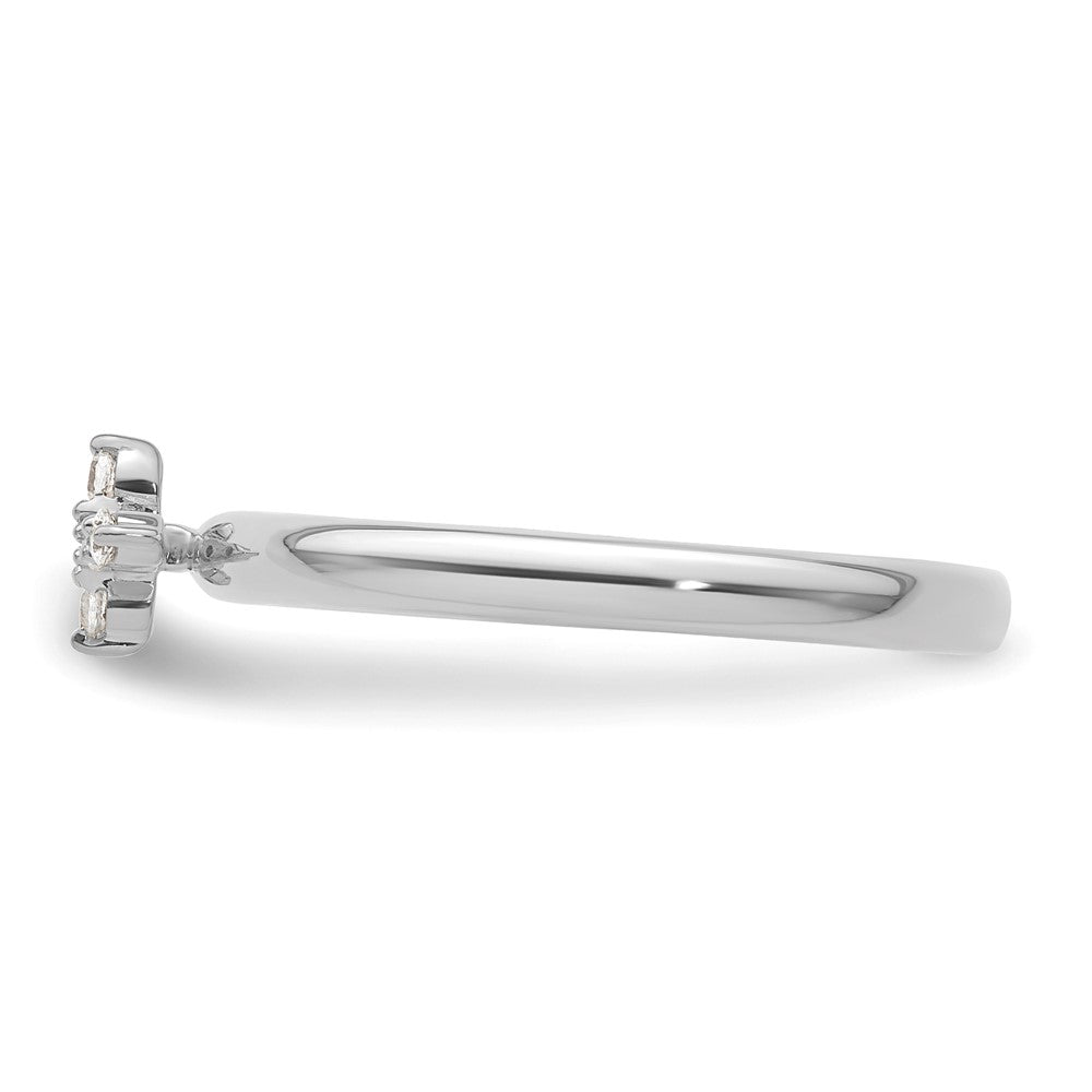 Buy Exclusive 14K White Gold Diamond Cross Stackable Ring - Stylish Luxury!
