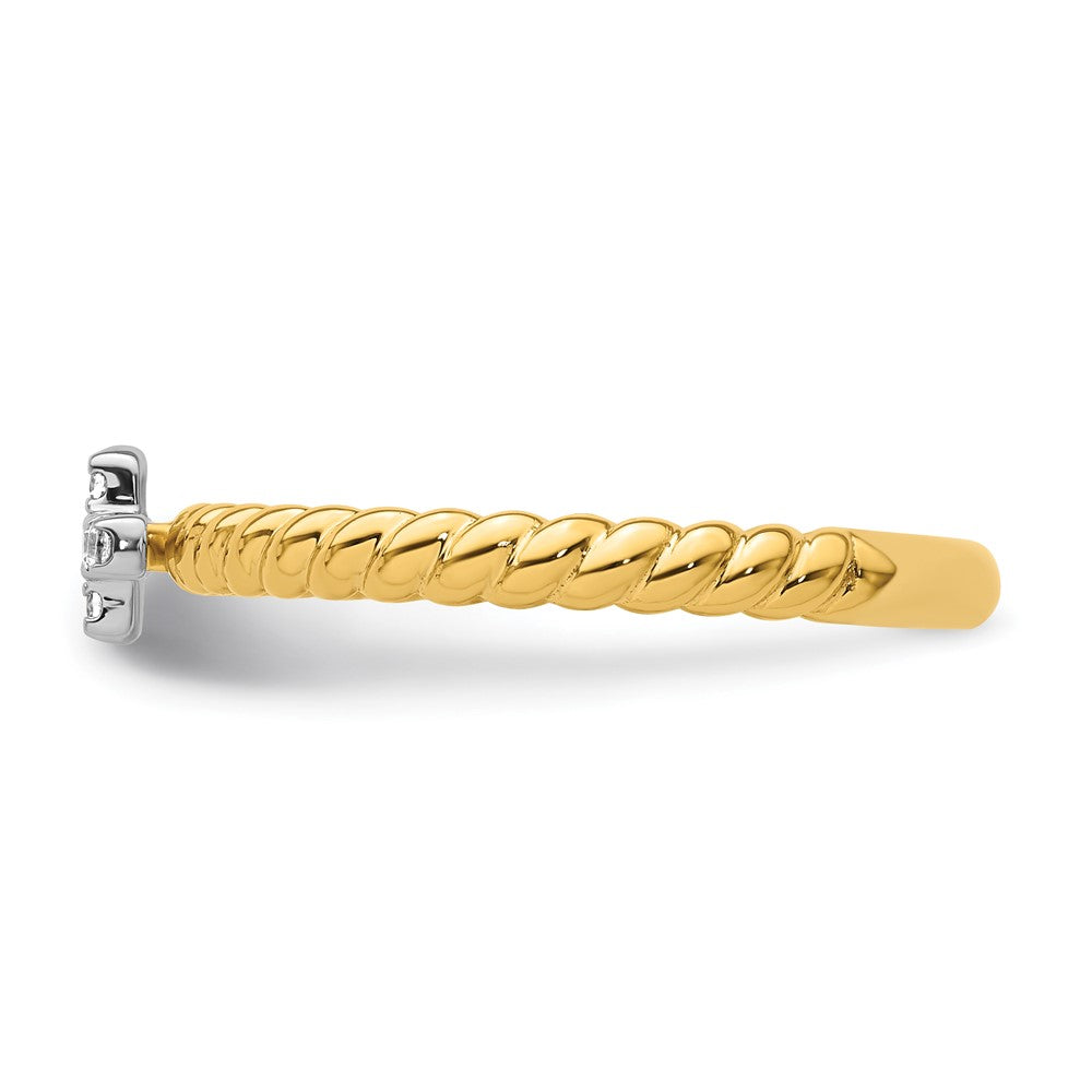 Buy Exclusive 14K Two-Tone Gold Diamond Cross Stackable Ring - Stylish Value