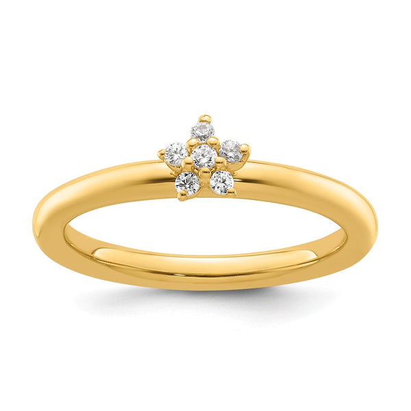 14K Diamond Star Stackable Ring - Style GR1-1019664