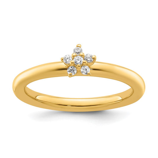 Exclusive 14K Diamond Star Stackable Ring - Stylish & Affordable Luxury