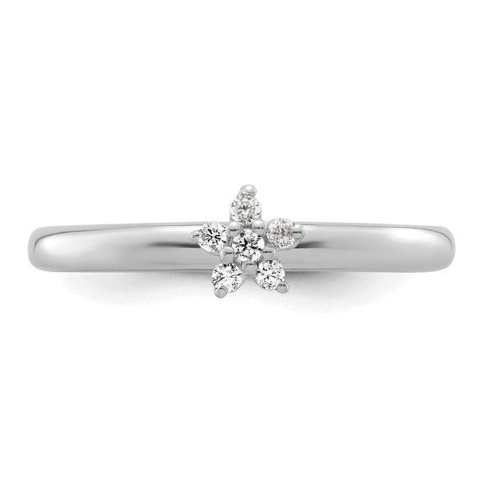 Exclusive 14K White Gold Diamond Star Stackable Ring - Stylish & Affordable-4