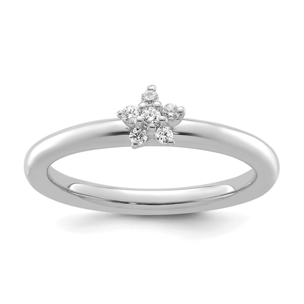 14K White Gold Diamond Star Stackable Ring - Style GR1-1019680