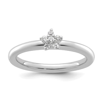Buy Exclusive 14K White Gold Diamond Star Stackable Ring - Stylish & Affordable!