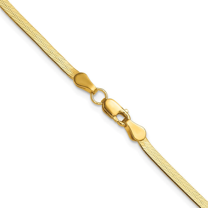 High-Quality 14K Gold 2.5mm Silky Herringbone Necklace - Stylish Luxury-3