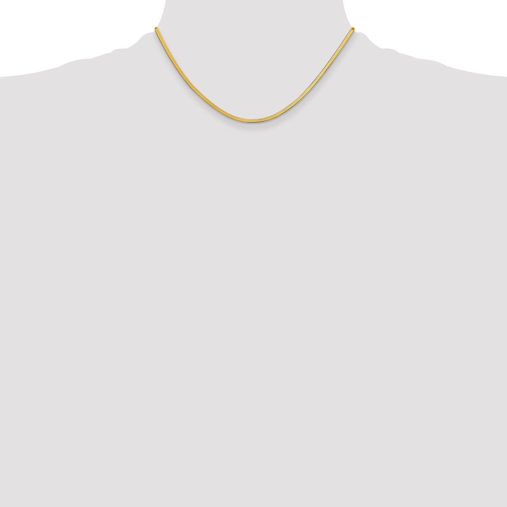 High-Quality 14K Gold 2.5mm Silky Herringbone Necklace - Stylish Luxury