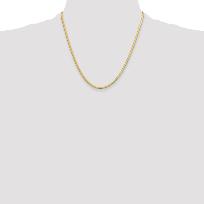 Buy Exclusive 14K Gold 2.5mm Silky Herringbone Necklace - Stylish Luxury!-4