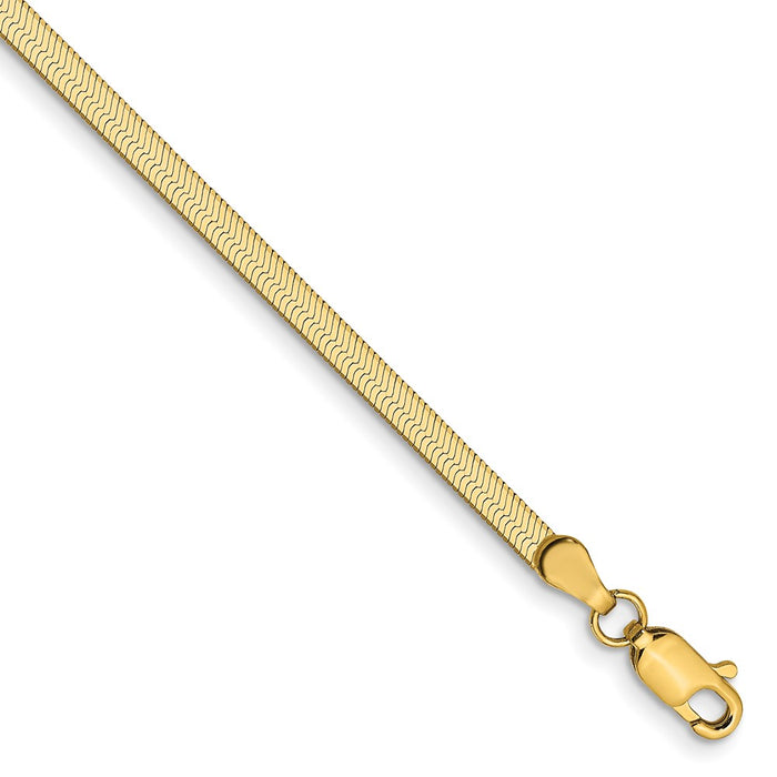 High-Quality 14K Gold 2.5mm Silky Herringbone Necklace - Stylish Luxury Piece-1
