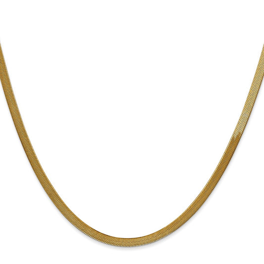 Buy 14K Gold 16-Inch Silky Herringbone Chain - Stylish 3mm Design
