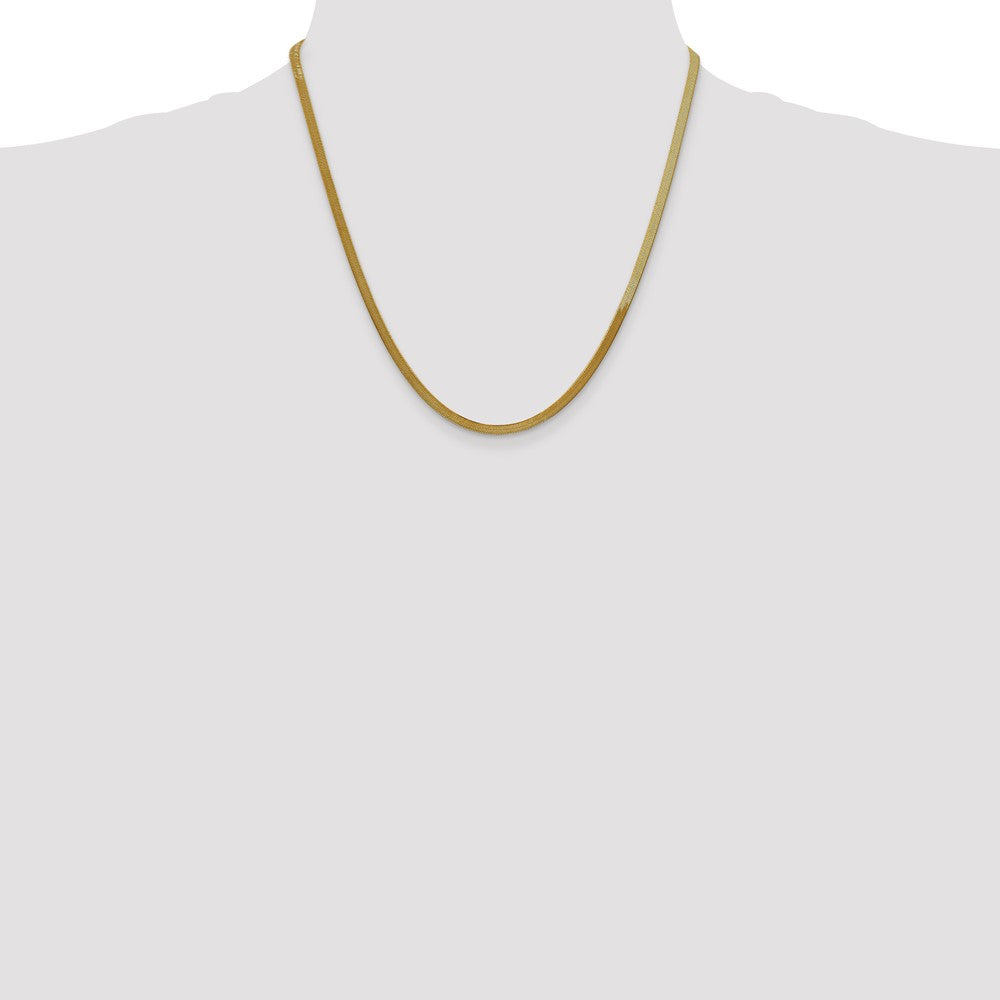High-Quality 14K Gold 20-Inch 3mm Silky Herringbone Chain - Stylish Value!