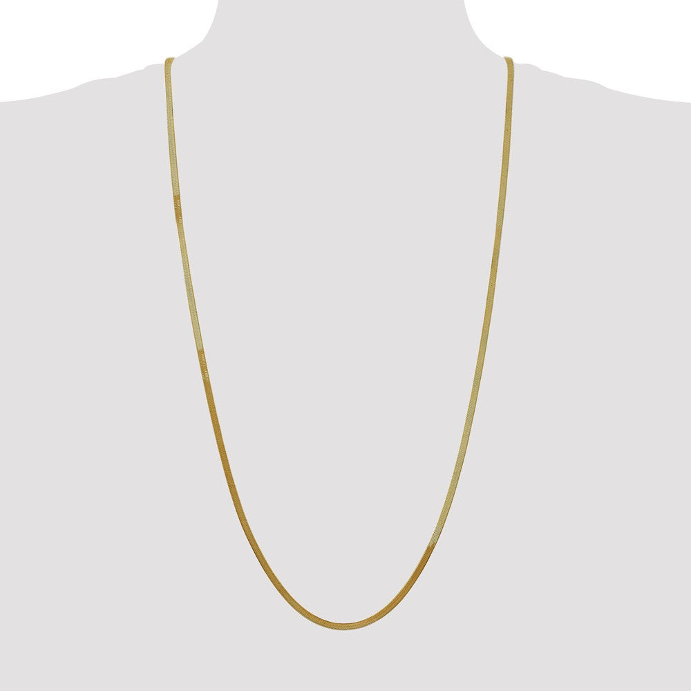 High-Quality 30-Inch 3mm 14K Gold Silky Herringbone Chain - Luxury Style!