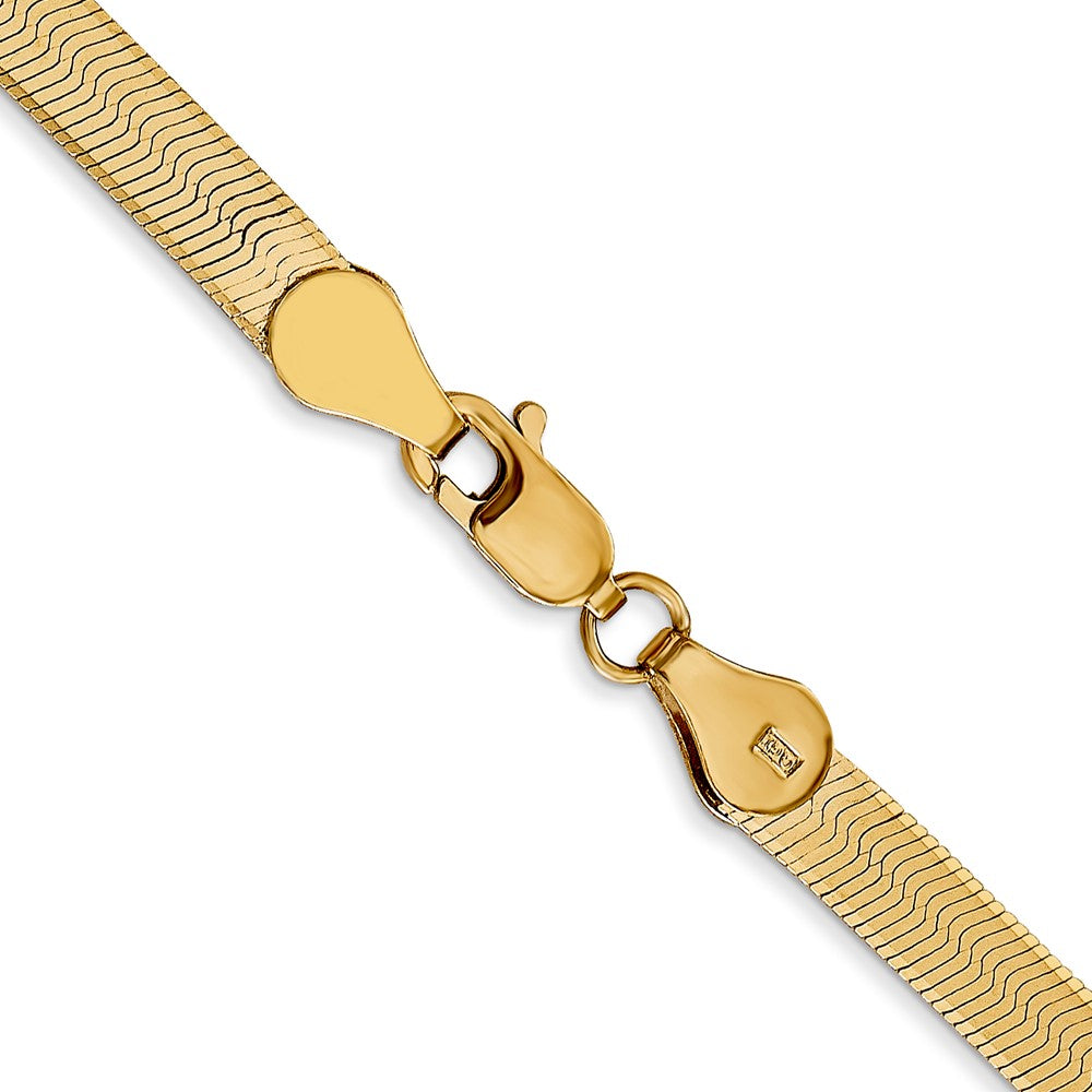 Exclusive 14K Gold 16-Inch Silky Herringbone Chain - Stylish 4mm Design