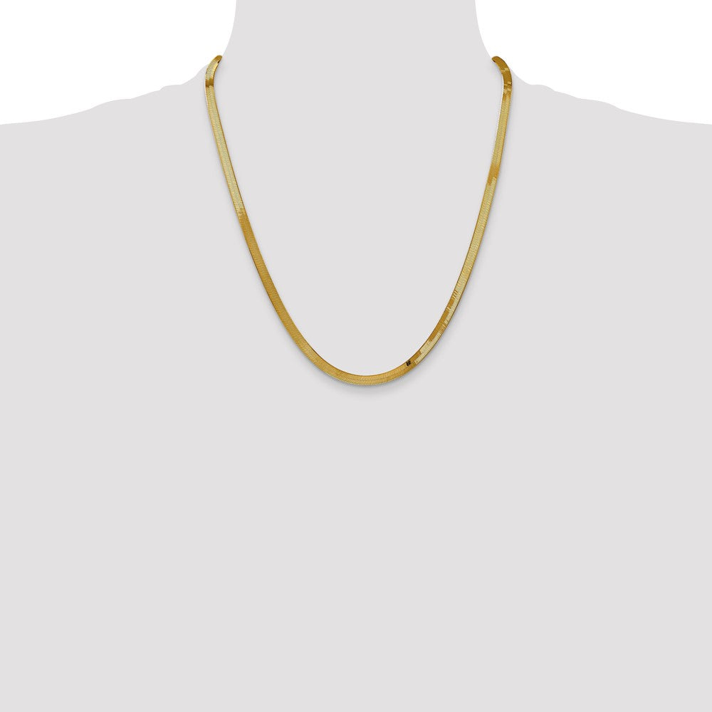 Buy 14K Gold 4mm Silky Herringbone Necklace - Stylish Luxury at Value Price