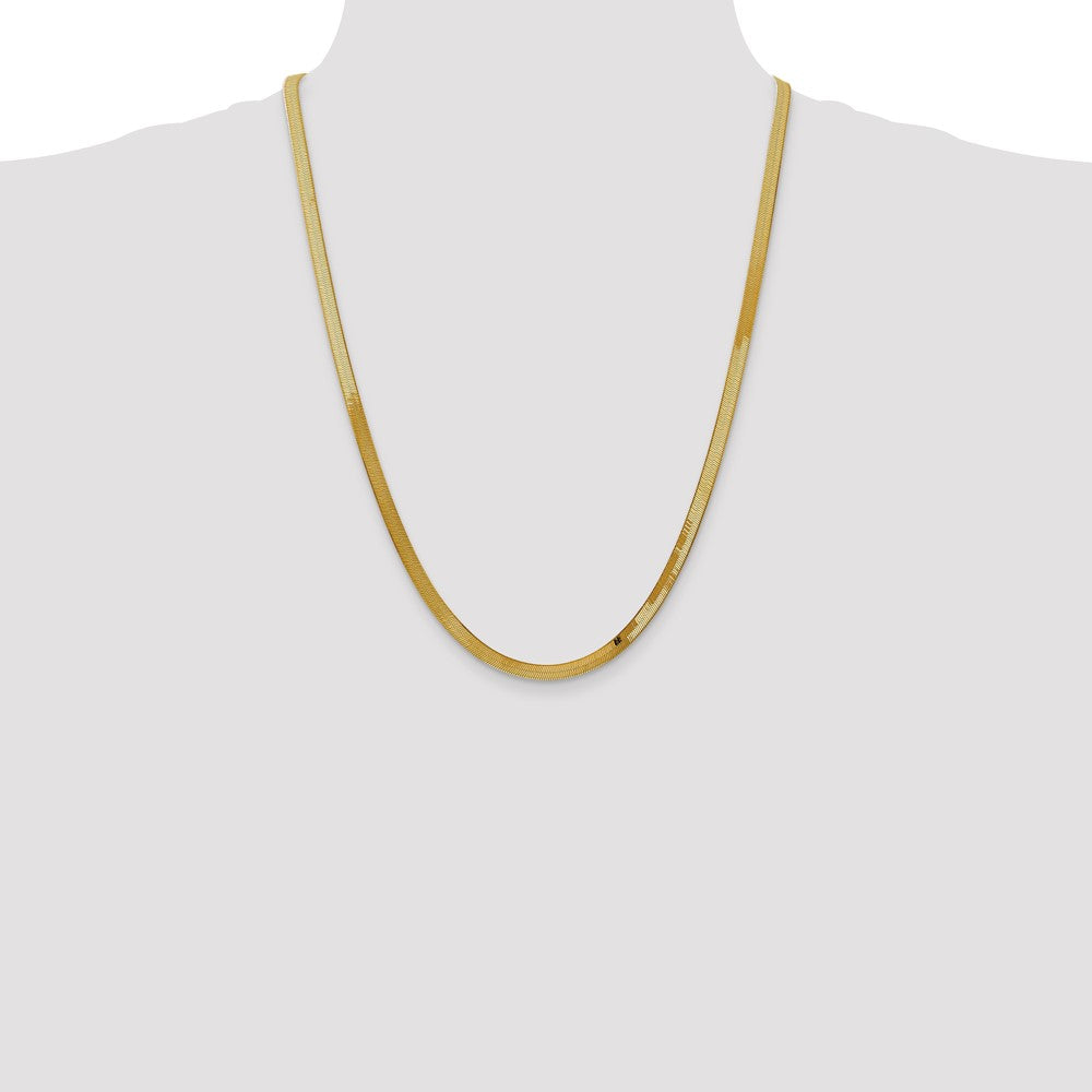 Shop Stylish 14K Gold 24-Inch 4mm Silky Herringbone Chain with Lobster Clasp