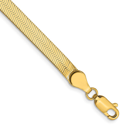 Exclusive 14K Gold 8-Inch Silky Herringbone Bracelet - Stylish & Affordable