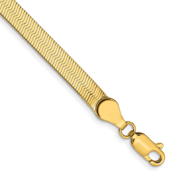 Exclusive 14K Gold 8-Inch Silky Herringbone Bracelet - Stylish & Affordable-1