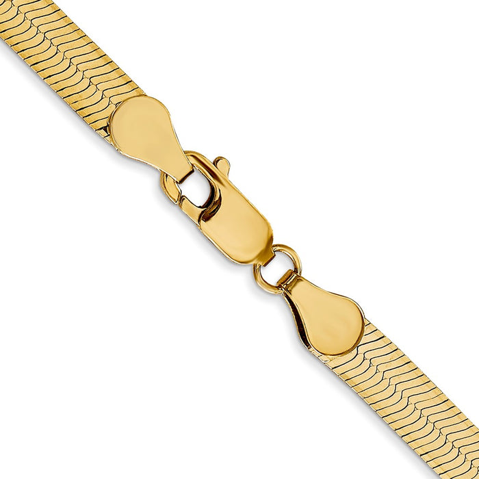 Shop 14K Gold 18-Inch Silky Herringbone Chain - Stylish 5mm Luxury Jewelry-3
