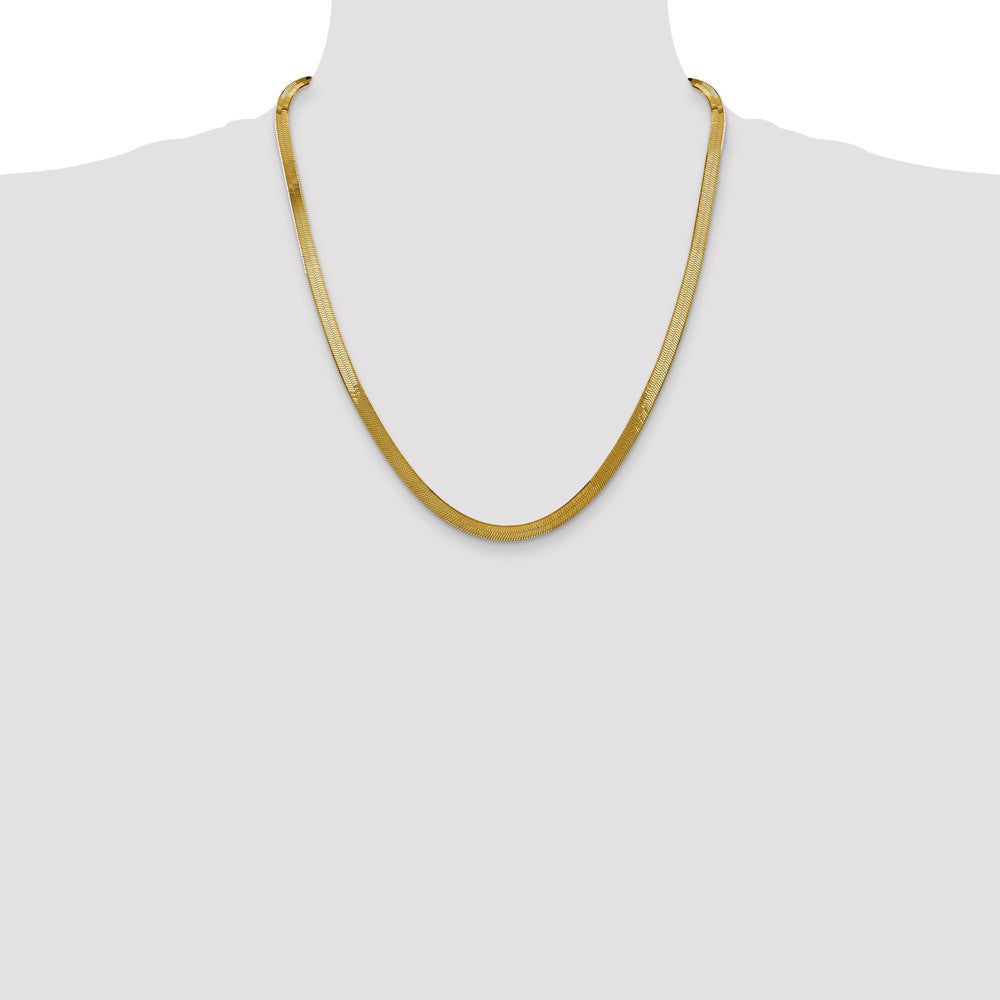 Exclusive 14K Gold 5mm Silky Herringbone Necklace - Stylish & Affordable!
