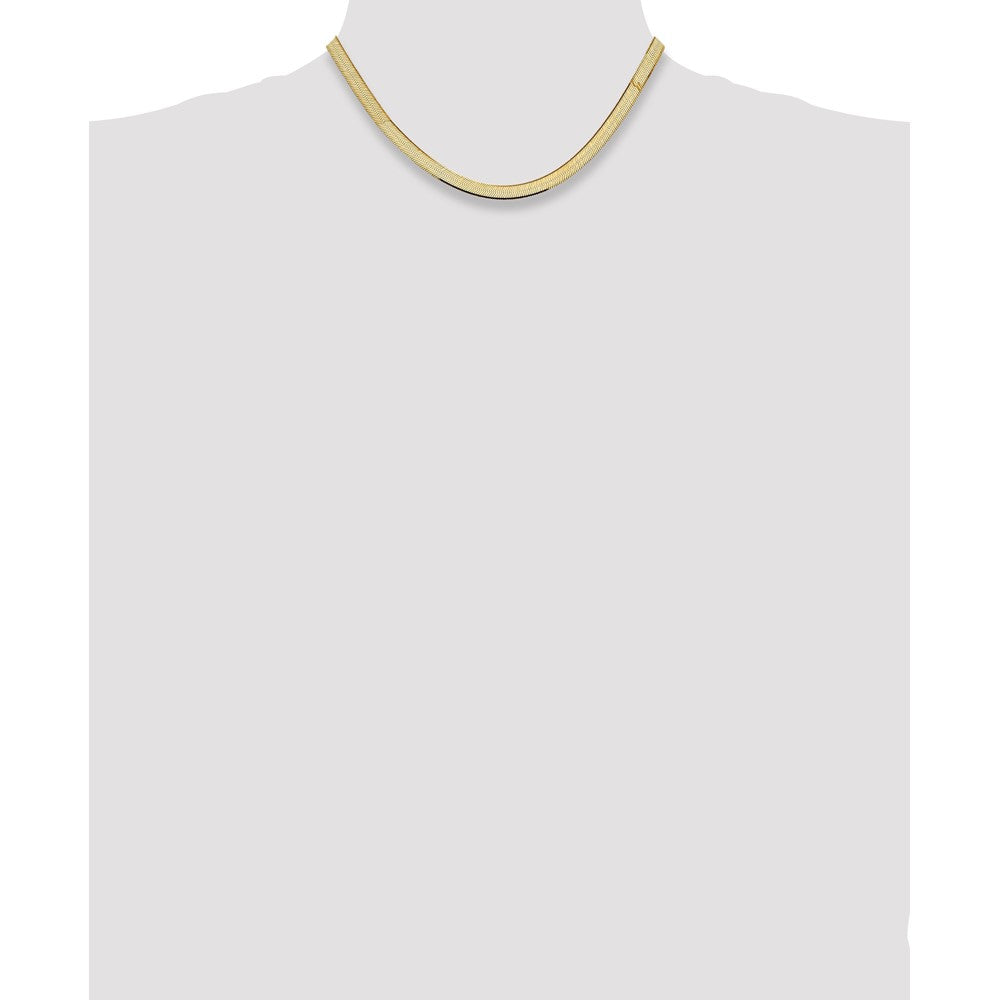 Shop 14K Gold 16-Inch 5.5mm Silky Herringbone Chain - Affordable Luxury!