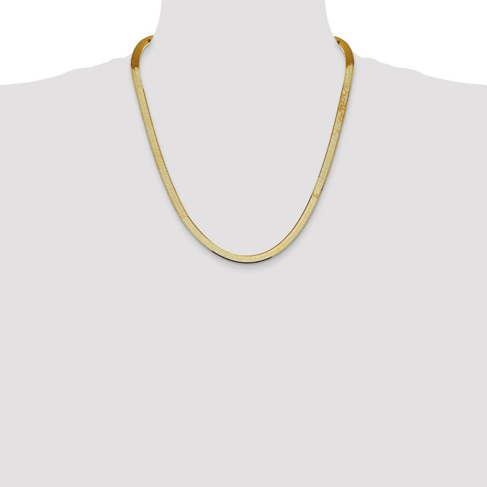 Shop 14K Gold 5.5mm Silky Herringbone Necklace - Stylish Luxury Accessory-4