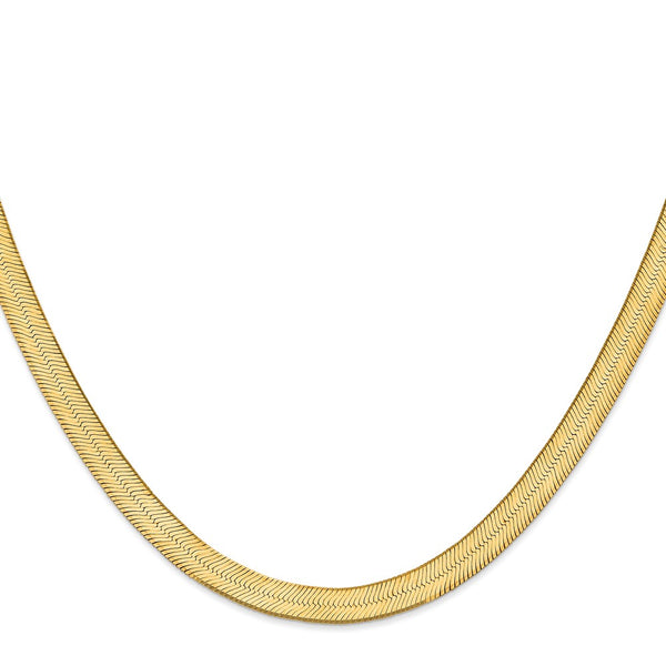 14K Gold Silky Herringbone Chain - 6.5mm