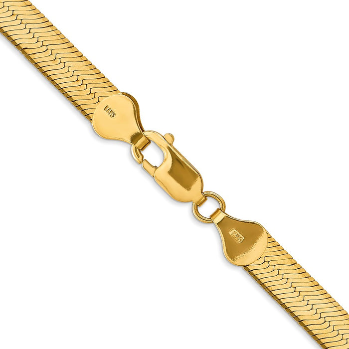 Buy Stylish 14K Gold 16-Inch Silky Herringbone Chain - 6.5mm Luxury Design-3