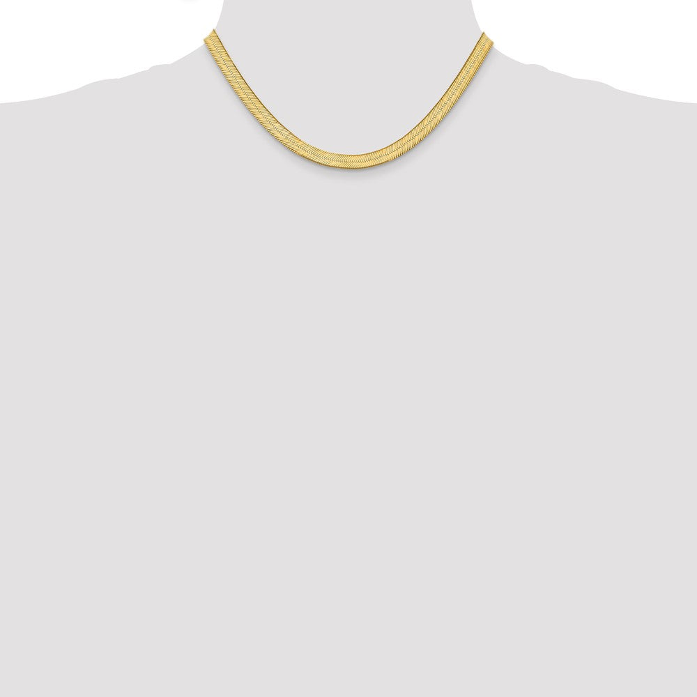 Buy Stylish 14K Gold 16-Inch Silky Herringbone Chain - 6.5mm Luxury Design