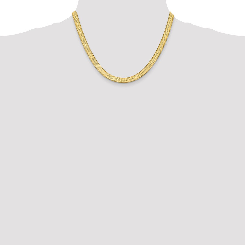 Buy 14K Gold Silky Herringbone Chain 18-Inch, 6.5mm - Stylish Luxury Accessory