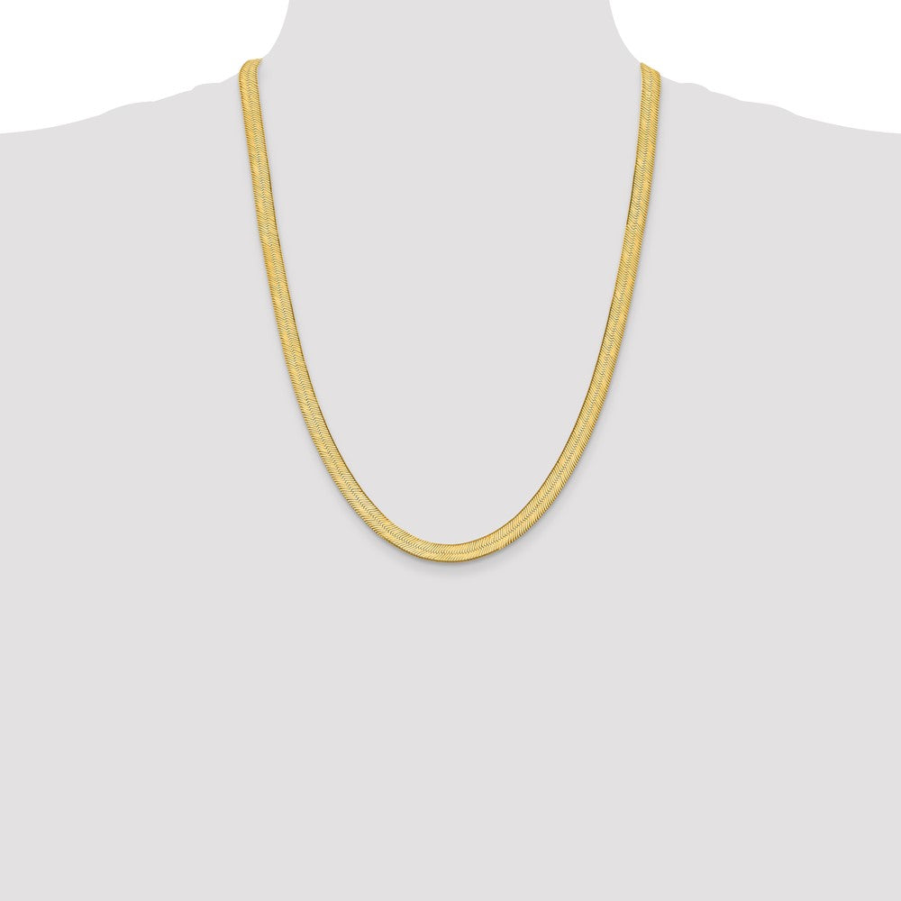 Shop Exclusive 14K Gold 24-Inch Silky Herringbone Chain - 6.5mm Luxury Style