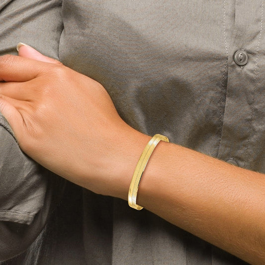 Shop Stylish 14K Gold Herringbone Bracelet - 8-Inch, 6.5mm, Luxury Design