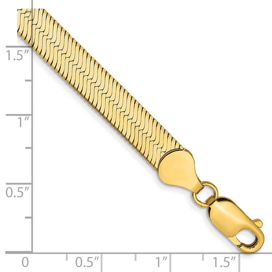 Buy Stylish 14K Gold 7-Inch Silky Herringbone Bracelet - 6.5mm Luxury Design