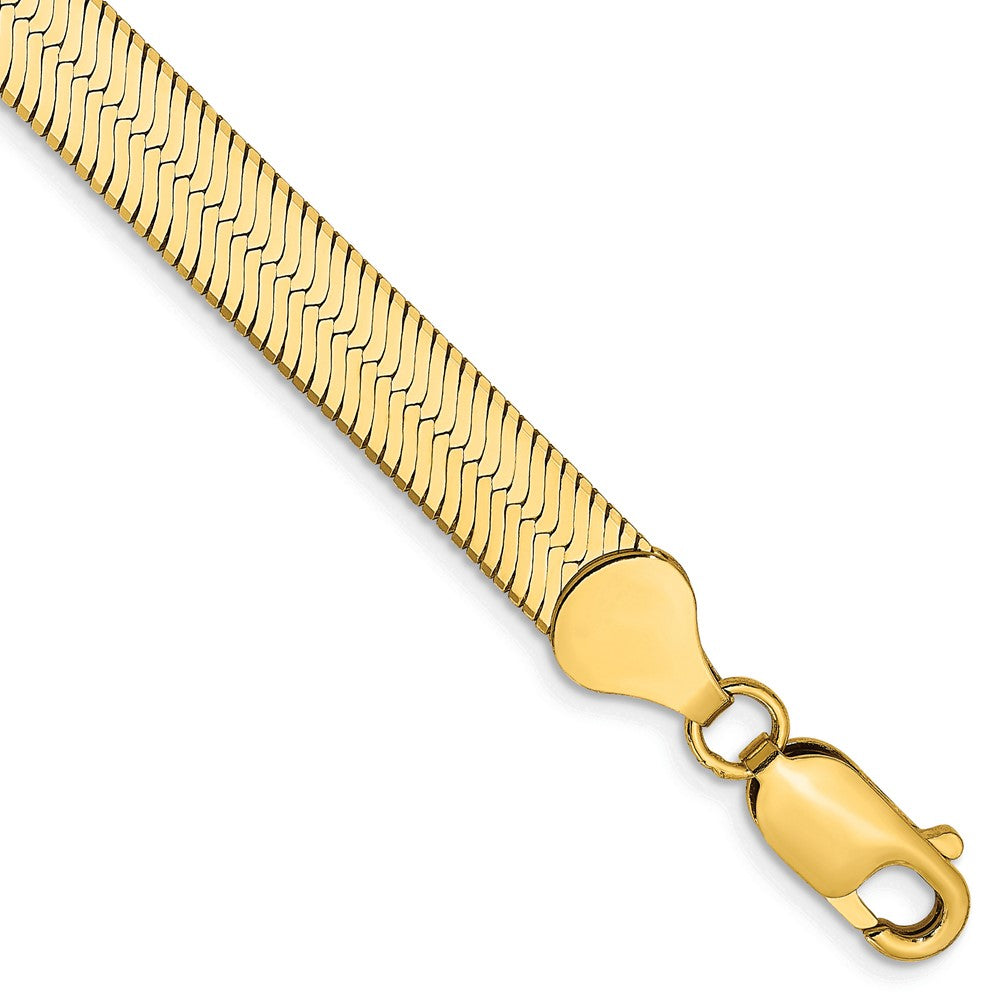 Buy Stylish 14K Gold 7-Inch Silky Herringbone Bracelet - 6.5mm Luxury Design