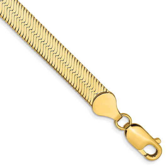 Buy Stylish 14K Gold 7-Inch Silky Herringbone Bracelet - 6.5mm Luxury Design