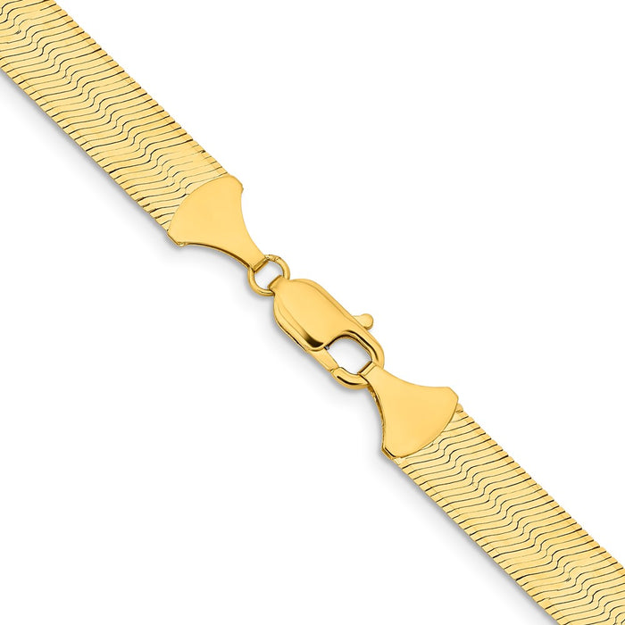 Buy Exclusive 14K Gold 22-Inch 10mm Silky Herringbone Chain - Stylish Value!-3