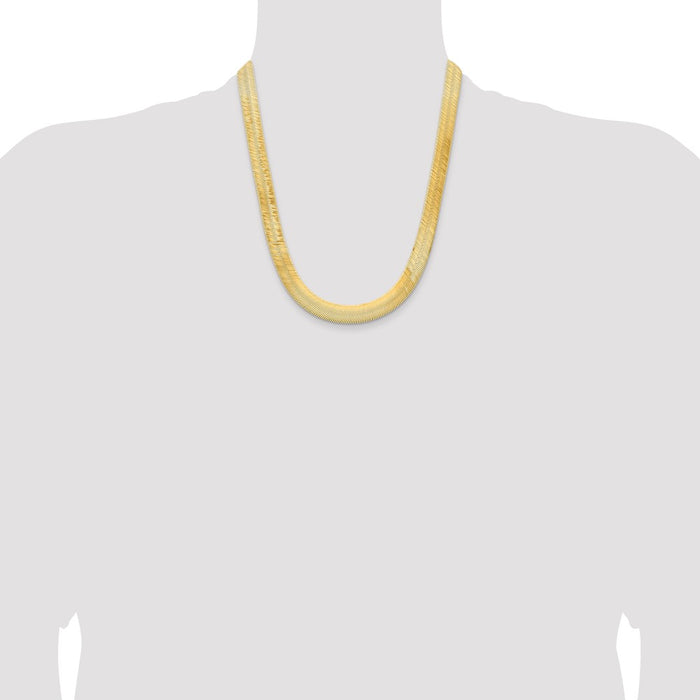 Buy Exclusive 14K Gold 22-Inch 10mm Silky Herringbone Chain - Stylish Value!-4