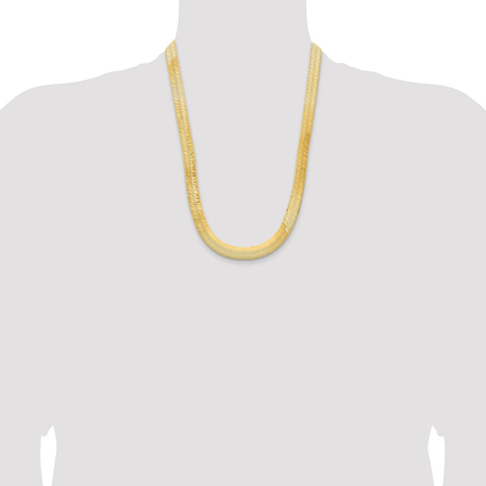 Shop Exclusive 14K Gold 24-Inch 10mm Silky Herringbone Chain - Stylish Luxury-4