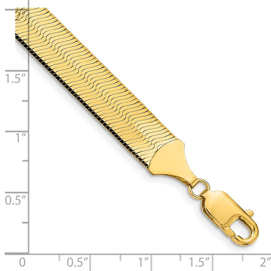 High-Quality 14K Gold 8-Inch 10mm Silky Herringbone Bracelet - Stylish Value!
