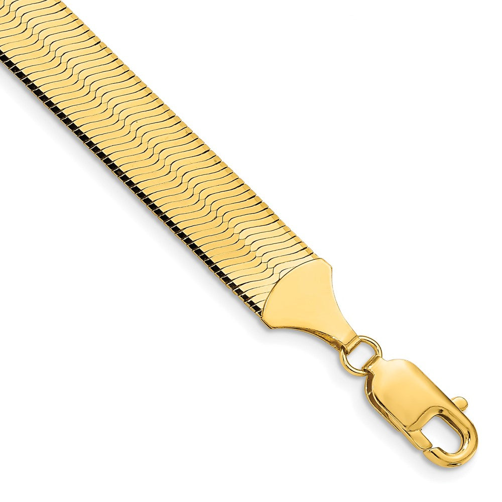 High-quality 14K Gold 7-Inch 10mm Silky Herringbone Bracelet - Stylish Value!