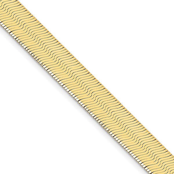 14K Gold 10mm Herringbone Chain - Lobster Clasp