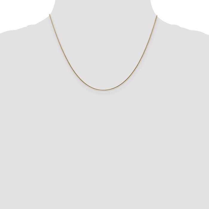 Buy Stylish 14K Gold 18-Inch 0.8mm Round Snake Chain - Luxury Lobster Clasp-4