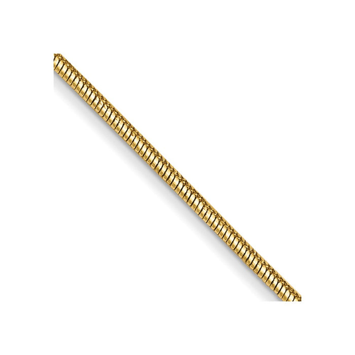 Buy Stylish 14K Gold 18-Inch 0.8mm Round Snake Chain - Luxury Lobster Clasp-1