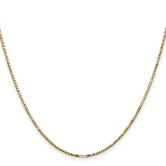 High-Quality 14K Gold 16-Inch 1.1mm Round Snake Chain - Stylish & Durable