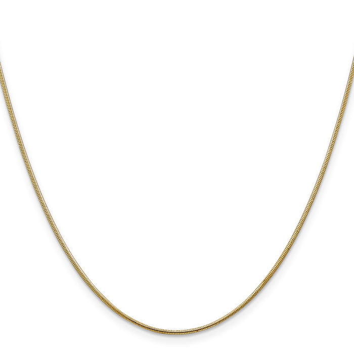 High-Quality 14K Gold 16-Inch 1.1mm Round Snake Chain - Stylish & Durable-2