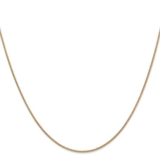 Shop Stylish 14K Gold 16-Inch 1.4mm Round Snake Chain with Lobster Clasp