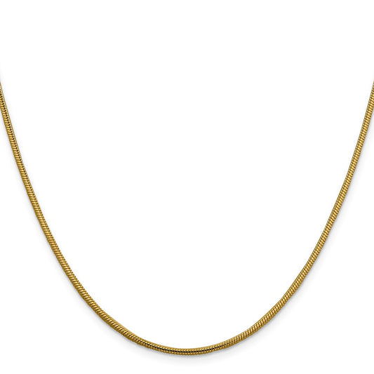 Buy Stylish 14K Gold 30-Inch 1.85mm Round Snake Chain with Lobster Clasp